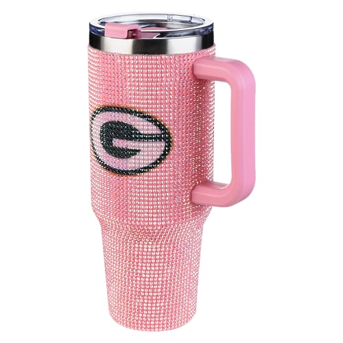 Image of The Memory Company Officially Licensed 40oz Pink Bling Game Day Tumbler, Green Bay Packers