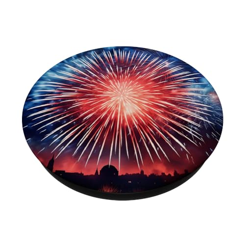 Fireworks Display Firecrackers Pyrotechnic PopSockets Swappable PopGrip, Black - Image 2
