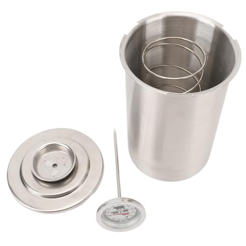 Yechiry Olla a Presión de Tocino y Cubo para Carne Al de Acero Inoxidable con Termómetro, Duradera y Resistente, 661g para Cocinar en Casa (B)