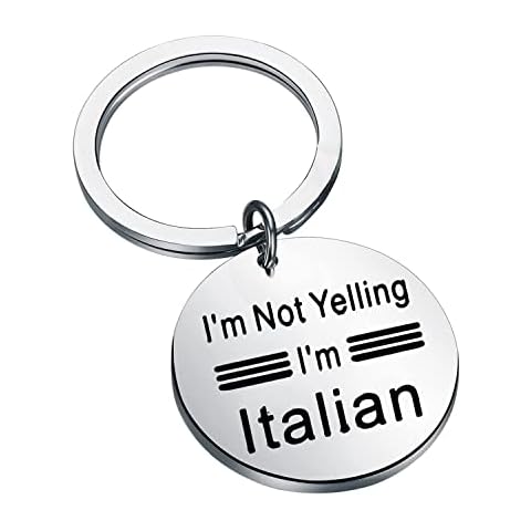 HOLLP Italian Keychain Loud Family Jewelry Gift I’m Not Yelling I’m Italian Keychain Gift for Men Women (Italian Keychain) Cover