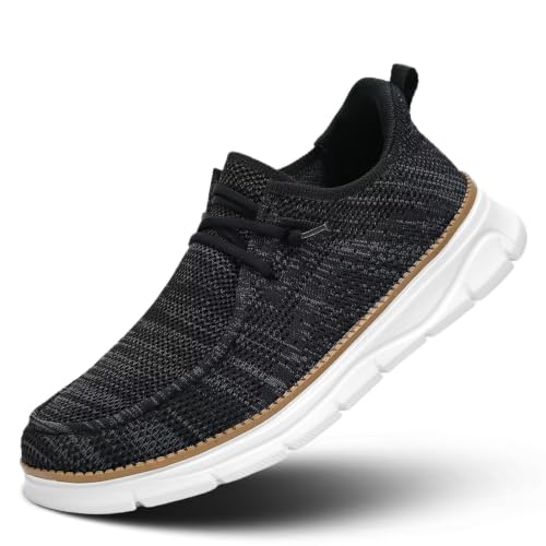 Image of Mens Slip-on Loafers Comfortable Boat Shoes Casual Walking Sneakers Mesh Business Oxfords Work Lightweight Soft Sole