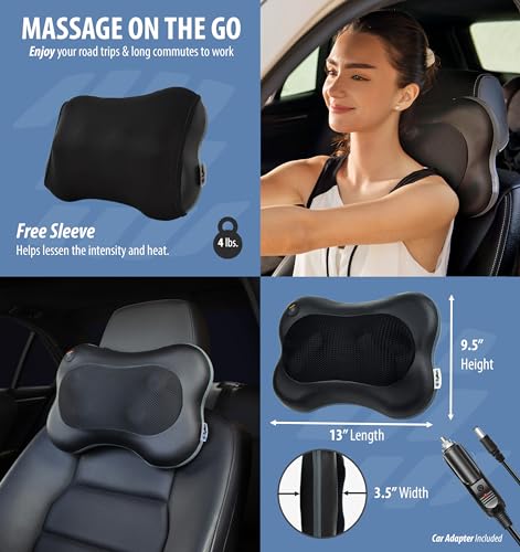 Zyllion ZMA-13-BK Shiatsu Back And Neck Massager With Heat - 3D Kneading Deep Tissue Electric Massage Pillow For Chair thumb #2
