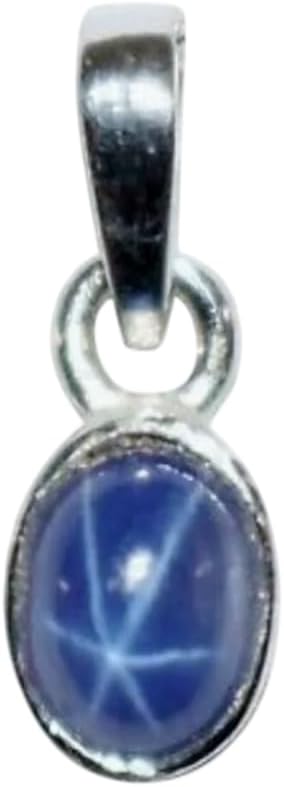 Women’s Blue Star Sapphire Pendant 925 Sterling Silver Oval Gemstone Necklace Elegant Celestial Jewelry, Gift for Anniversary