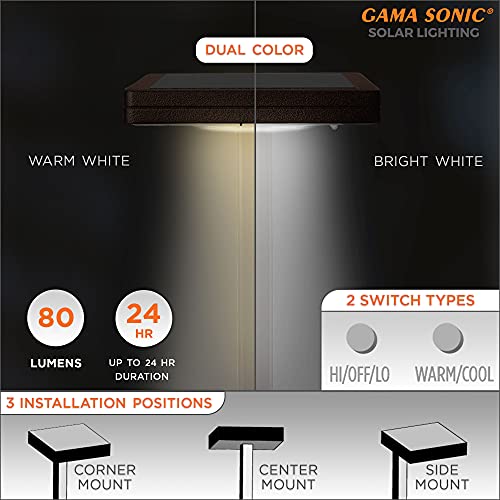 Gama Sonic Contemporary Square Solar Path Light With 3 Ground Stake Mounting Options, Warm White Led, Bronze (117I90480) #TOP6