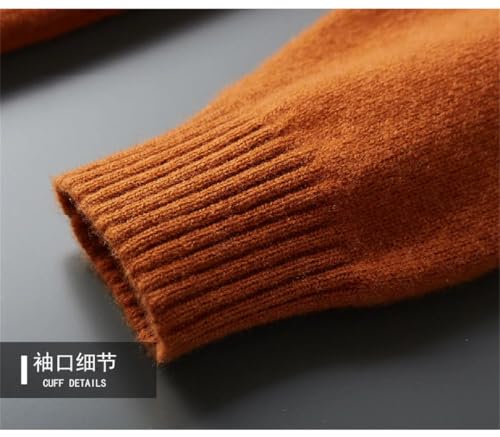 Men's Sweater High Neck Thick Pullover Young and Middle-Aged Solid Color Bottoming Knit2