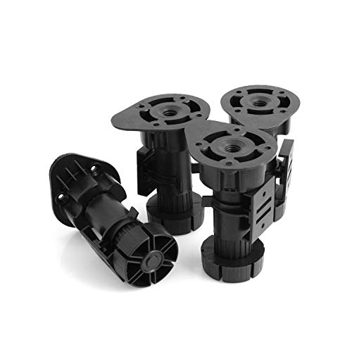 Preisvergleich Produktbild Design61 4er Set Sockelfuss Möbelfuss Stellfuss Verstellbar inkl. Sockelbefestigungsclips für Sockelleiste 150mm - 180mm