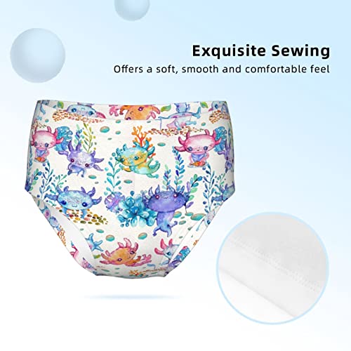 SEAEAGLE Watercolor Cute Axolotl Characters Girls Underwear Girl'S Briefs Cotton Toddler Triangle Underpants Soft Cute3