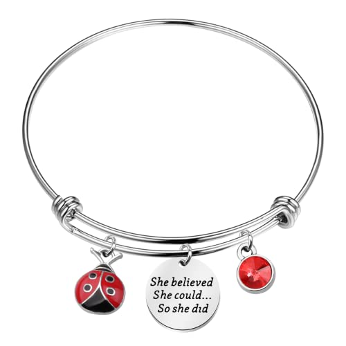 FAADBUK Ladybug Bracelet Ladybug Lover Gift She Believed She Could So She Did Inspiration Gift for Her