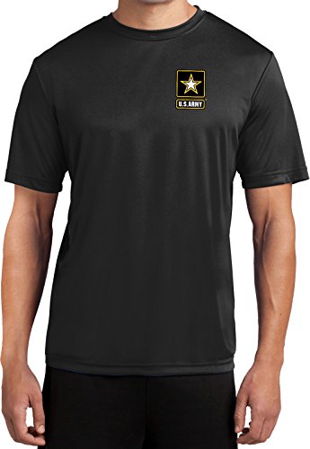 Buy Cool Shirts Mens US Army Pocket Print Moisture Wicking T-Shirt, Black, Medium