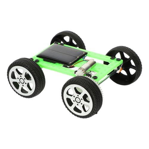 DIKACA 1 Juego Montaje de Coches solares turbina Modelos educativos de Coches solares Juguete Educativo Coche de Juguete Solar de Madera experimentos de Bricolaje Abdominales Green
