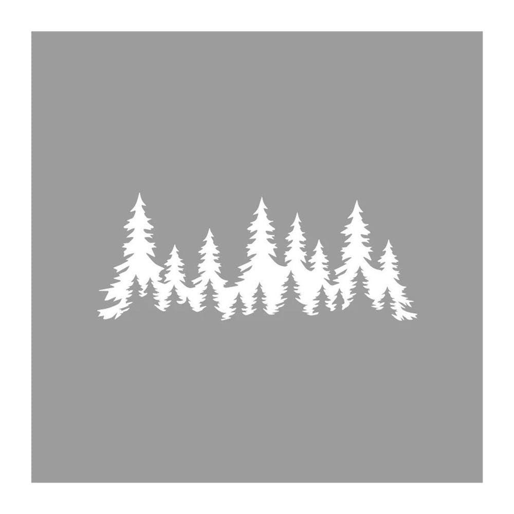 Pine Tree Forest Car Sticker Vinyl Decal for Auto Window Door(White,S)