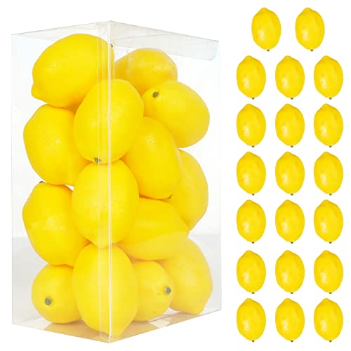 Maidprin 20 Pcs Fake Lemons Artificial Lemon Fruit Decorative Bowl Vase Filler Decoration For Home Kitchen Party Decor #TOP6