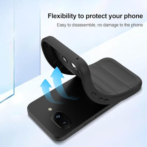 Image of ShieldTech AirGuard Series Back Cover Case for Google Pixel 9a | Microfiber Lining | Airbag Cushion Drop Protection | Shockproof Silicone Back Cover Case | Anti Slip Grip - Black for Google Pixel 9a
