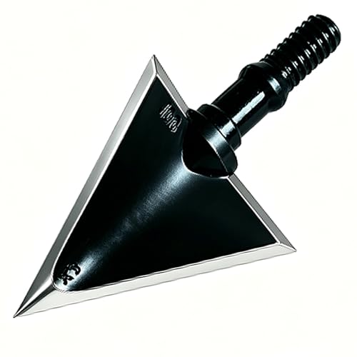 Bgary Hunting Broadheads 100 Grain 3 Blades Fixed – Screw-in Arrowheads for Crossbow, Recurve & Compound Bows – Black, 6-Pack