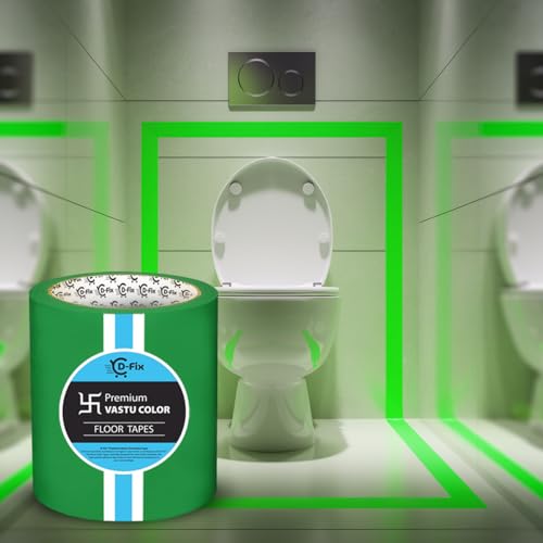 Image of D-fix Vastu Color Floor Tapes | 4 Inch Wide, 25M Each | Green | Vastu Dosh Remedy, Vastu Correction for WC, Toilet, Entrance, Home & Office (1 Rolls Pack)