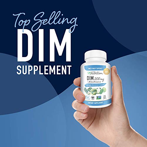 DIM Supplement 200mg - DIM Diindolylmethane Plus BioPerine 60-Day Supply of DIM for Estrogen Balance, Hormone Menopause Relief, Acne Treatment, PCOS, Bodybuilding