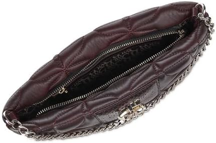 Cuadra Women's Wine Python Leather Shoulder Bag with Chain - Image 4
