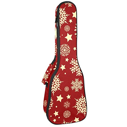 Sac de transport étanche pour ukulélé ténor rouge à motif flocon de neige