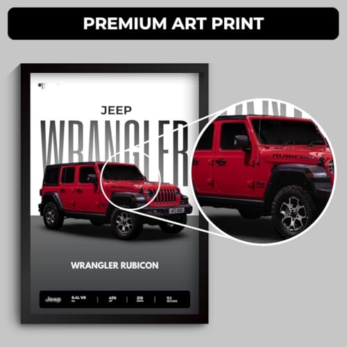Image of Funk You Store Jeep Wrangler Poster | Framed Poster of Jeep Wrangler Rubican A4 Sized (31 x 23 cm) | Car Posters for Wall, Gift for Boys, Car for Wall, Bedroom, Hostel, Study Room (F 073)