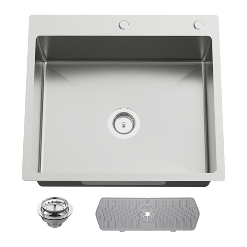 KOARDINK 25x22 Inch Stainless Steel Kitchen Sink - Drop In
