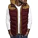 Mens Fashion Jackets Casual, For Men Winter Coats Men's Flannel Lined Shirt Hoodie Autumn Zipper Color Waistcoat Vest Top Coat Denim Jacket Tall Jackets Casual Big And Plaid Coats (XXL, Red)