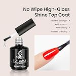 Beetles 2 Pcs 15ml No Wipe Gel Top Coat and Base Coat Set - Shine Finish and Long Lasting, Soak Off LED Nail Lamp Gel Base Top Coat Finish Nail Art Design Manicure Gifts for Women - Image 2