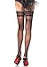 Leg Avenue Women's Backseam Thigh Highs, Black, One Size