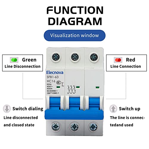 Sfb1-63Hc 3P Miniature Circuit Breakers Din-Rail Mounted Mcb Ac 50/60Hz Current Of 16Amp Voltage 400V Overload, Thermal Magnetic Trip Short-Circuit Protection Of Lighting #TOP3
