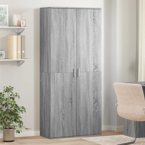 Juroupi Aparador Alto Madera de ingeniería aparador Madera Mueble Auxiliar salón aparadores para Salon Gris Sonoma 80x35x180 cm