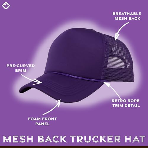 Image of Funky Junque Blank Mesh Foam Lightweight Snapback Trucker Hat | Lightweight Foam Trucker Hat with Breathable Mesh Back, Golf Beach and Street Style, Trendy Trucker Hats for Men