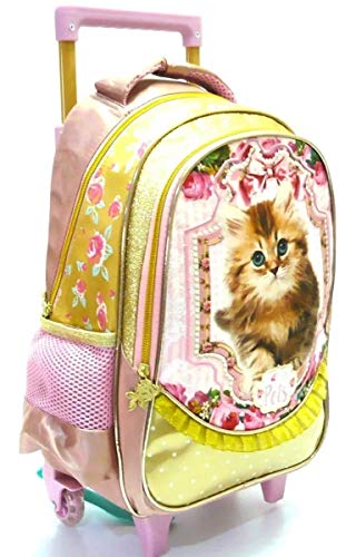 Mochila Infantil Gatinha Pets Rodinhas Tam G Seanite Meninas