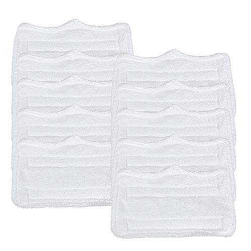 The Elixir Eco Green Set of 10, Microfiber Replacement Washable Cleaning Mop Pads Cleaner for Shark Steam & Spray Mop Replacement Pads S3101, S3250, S3251, S3202, SK410, SK4350CO, SK460, SK140, SK141