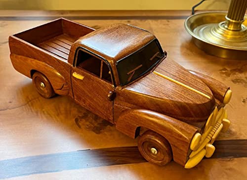 Casa Padrino Deco Viejo Contador de Tiempo Coche marrón/Natural 28,5 x 12 x A. 10 cm - Coche de Madera Hecho a Mano - Decoración de Salón - Decoración de Escritorio - Coches Antiguos de Madera Cover