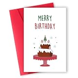 ATTLVV Funny Merry Birthday Card for Men Women,Best Christmas Birthday Gift for Him Her,Cute Birthday Cards for Christmas Eve,Festive Birthday Card