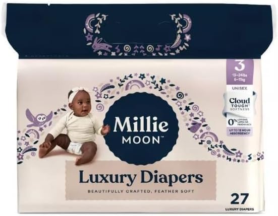Millie Moon Luxury Diapers (Size 3 Count 27) Unisex