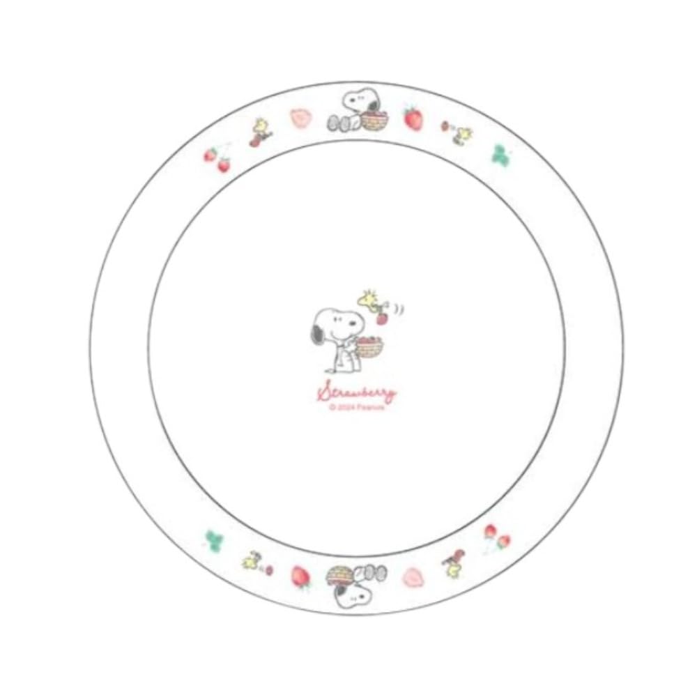 ???????(Marimocraft) Marimo Craft SPIK-304 Snoopy Curry Plate, Strawberry, 8.3 x H1.6 inches (210 x 40 mm)
