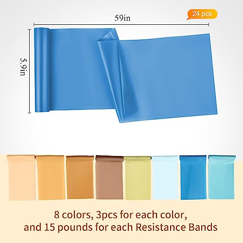 image for Sratte 24 Pcs Resistance Band Bulk Elastic Exercise Workout Stretch Ba