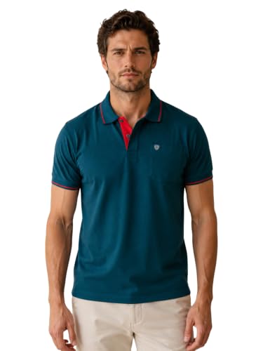 Image of Lux Cozi Men's T-Shirt with Chest Pocket | Polo T-Shirt for Man | Plain Casual Stylish | Half Sleeve| Cotton Blend Collar Polo T-Shirts for Men