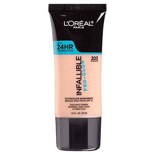 L’oréal Paris Makeup Infallible Up To 24Hr Pro-Glow Foundation, 203 Nude Beige, 1 Fl; Oz. #TOP10