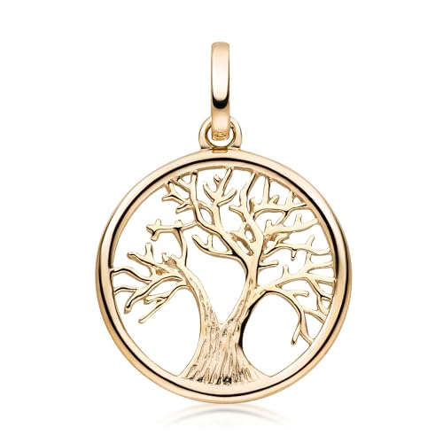 MATERIA by Matthias Wagner Pendentif arbre de vie en or – Bijou pour femme en or véritable 333 GKA-12