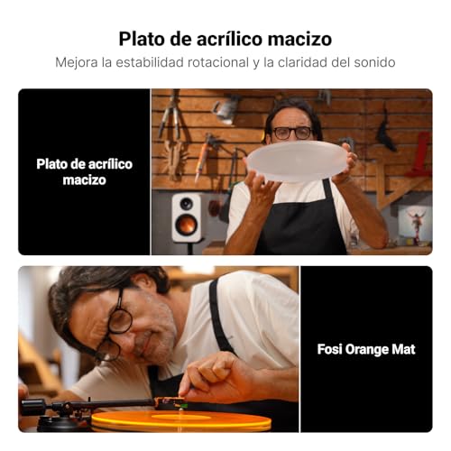 Fosi Audio Luna3 Tocadiscos con Brazo de Aluminio y Cápsula VM95E 6