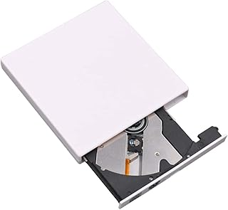 KingbeefLIU Unidad de CD externa USB 3.0 portátil para CD, DVD +/-RW, DVD/CD ROM, grabadora, grabadora óptica, tipo C, fácil de usar con ordenador portátil de escritorio, color blanco