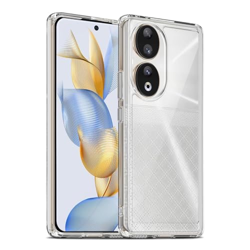 Liisooka Case for Honor 90 5G Military Grade Drop Protection Phone Case Yellowing Resistant Anti-Scratch Hard PC Back Shockproof Hard Ultra-Thin Protective Cover Clear