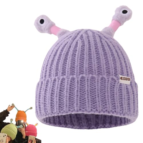 Glowing Little Monster Knit Hat, Monster Tentacle Hat, LED Knit Hat with Retractable Tentacles for Parent Child Winter