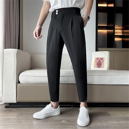 Men's Casual Harem Trousers Korean Style Big Size Spandex Baggy Plus Cotton Pants3
