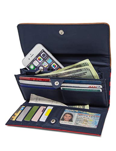 Image of Nautica The Perfect Carry-All Money Manager Oraganizer with RFID Blocking Wallet, Electric Red
