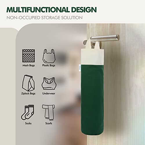 Plastic Bag Holder, Wall Mount Grocery Bag Holder For Plastic Bags Storage, Cotton Shopping Garbage Sack Organizer, Large Trash Bag Dispenser For Home Kitchen Decor (Dark Green) #TOP3