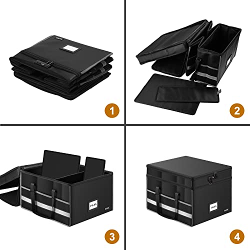 Docsafe Fireproof Document Box, Multi-Layer File Box With Lock,Portable Collapsible File Storage Organizer Box With Mesh Pockets,Large Home Office Filing Box For Hanging Both Letter And Legal Folders #TOP7