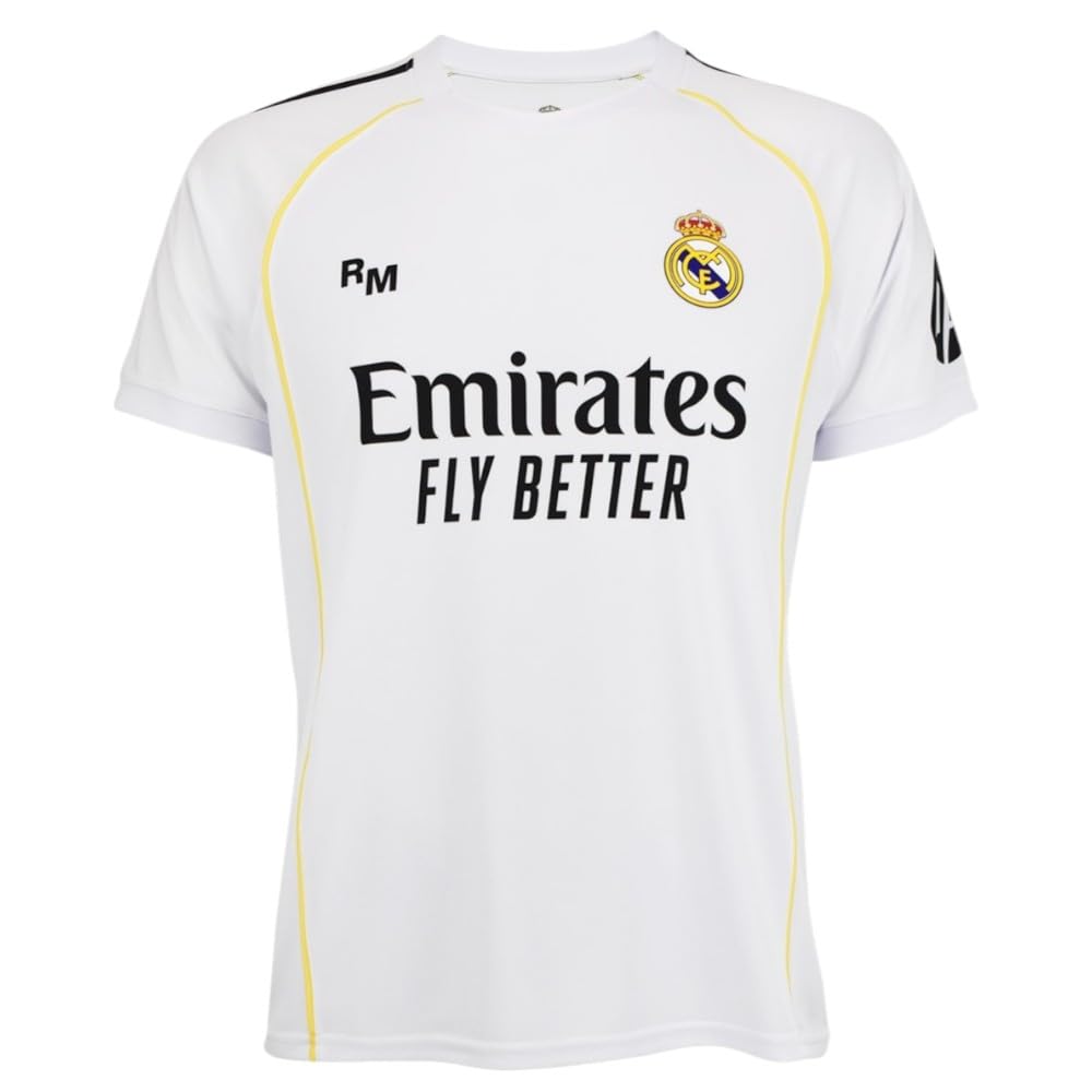 Real Madrid - Kit 1ª attrezzatura 2025-2026 | Maglietta personalizzabile + pantaloni | bianco classico | tessuto traspirante | ideale per dilettanti