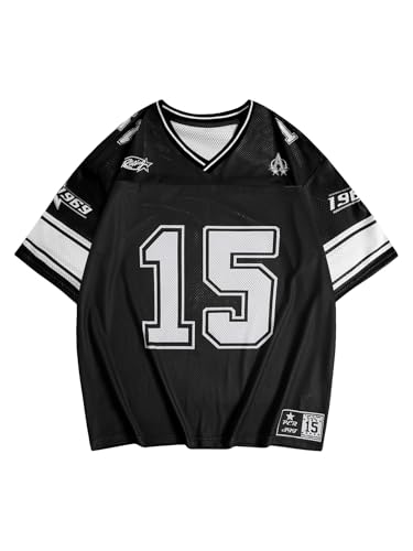 SOLY HUX Men's Graphic Jersey T-Shirts V Neck Racing Print Casual Tees Streetwear Summer Top Tshirt